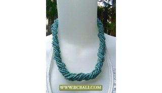 Blue Chockers Beads wrap Fashion Necklaces